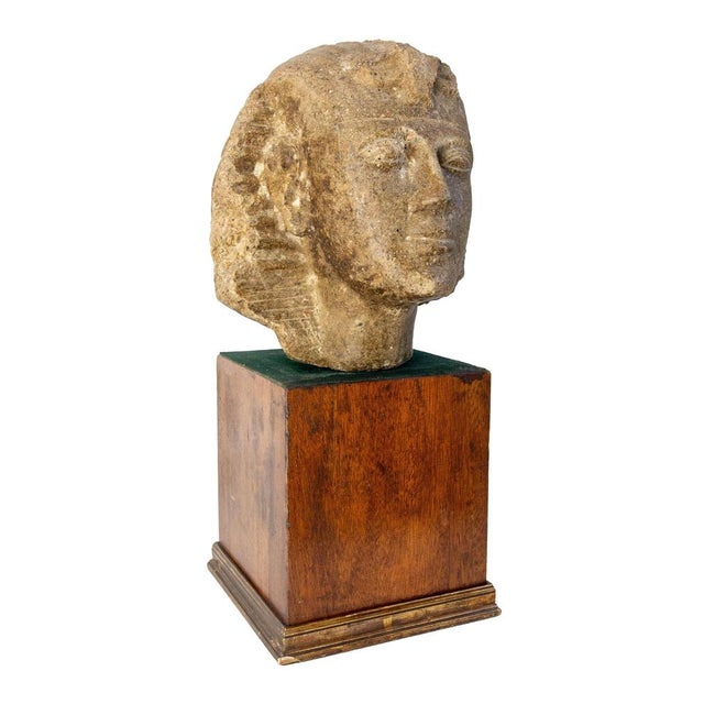Antique Egyptian cement or porphyry bust late 19th century. This sculpture was purchased at a wine-producing château in...