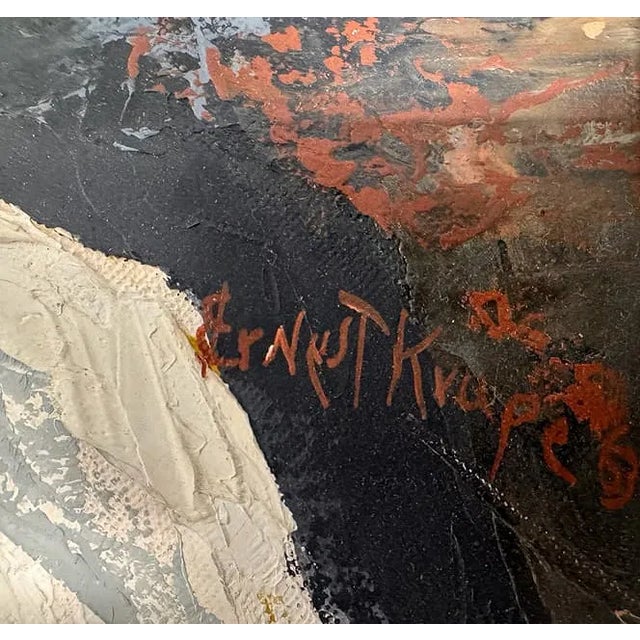 Large Mid-Century Modern Vintage Swedish Original Still Life Oil Painting, Signed and Framed For Sale In Philadelphia - Image 6 of 6