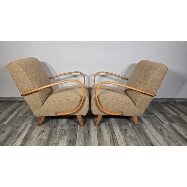 Mid-Century Modern Lounge Chairs from Jindrich Halabala, 1940s, Set of 2 For Sale - Image 3 of 10