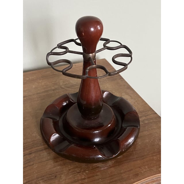 Vintage Wooden Pipes Stand, 1970s, in Good conditions. Designed 1970 to 1979