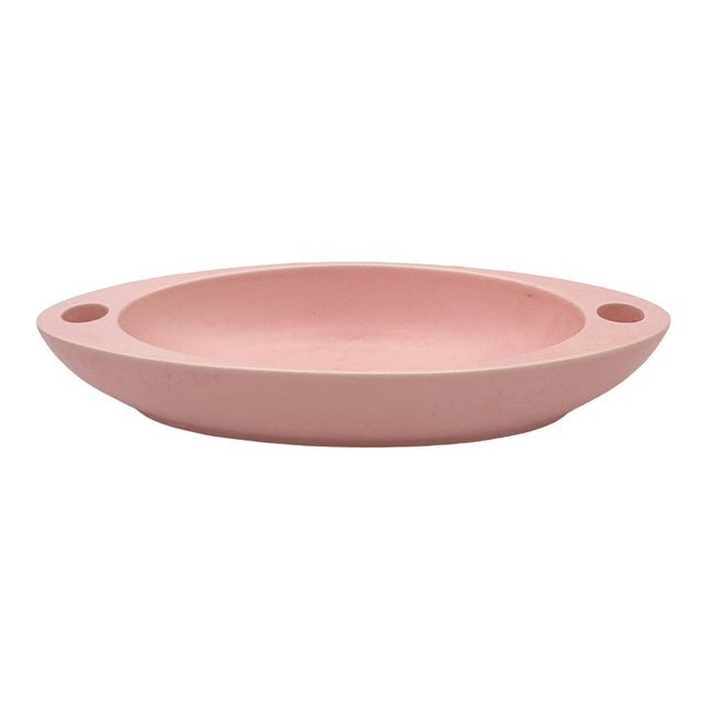 1950s California Pottery Pink #437 Bowl W/ Candle Holder by Hyalyn Pottery For Sale - Image 4 of 5