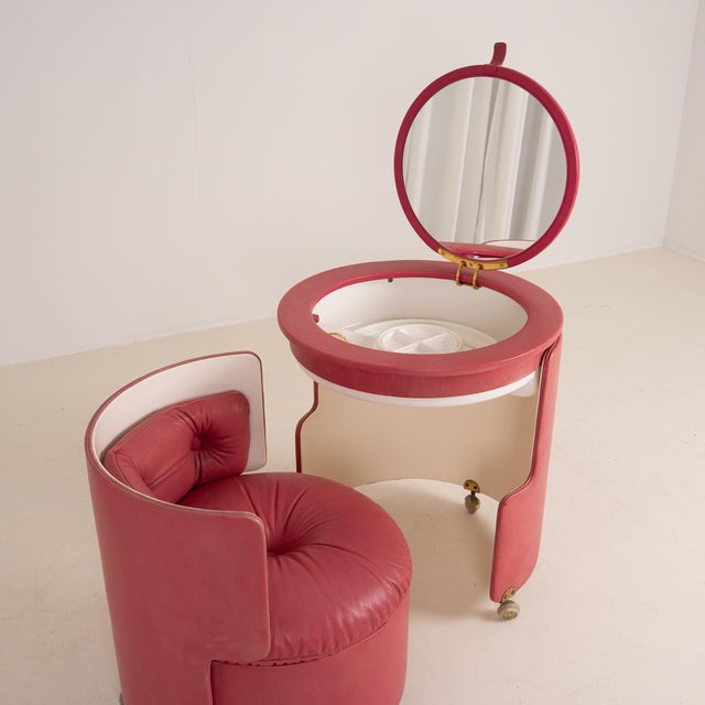 Poltrona Frau Dilly Dally Vanity Table by Luigi Massoni for Poltrona Frau, 1960s, Set of 2 For Sale - Image 4 of 16