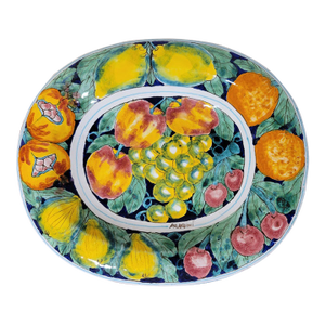 Ceramiche D’Arte Parrini Italy Platter Artist Signed "Parrini" Oval Platter