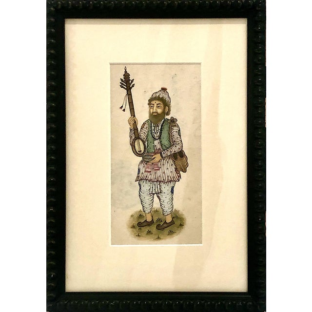 Taupe Set of Five Antique Indian Figurative Paintings For Sale - Image 8 of 16