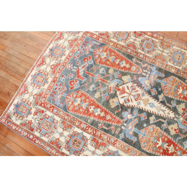Antique Zabihi Collection Dramatic Accent Size Persian Bakhtiari Rug - 4'7" x 6'5" For Sale - Image 4 of 6