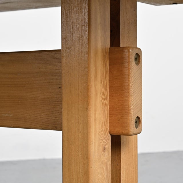 Charlotte Perriand Elm Dining Table by Charlotte Perriand for Les Arcs, France, 1970s For Sale - Image 4 of 13