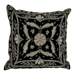Vintage Metallic Embroidery Pillow