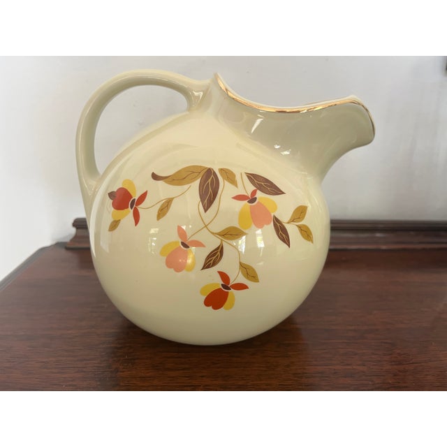 Farmhouse Vintage Hall China Jewel Tea Autumn Leaf Large Ceramic Pitcher Water Jug Circa 1940 For Sale - Image 3 of 6