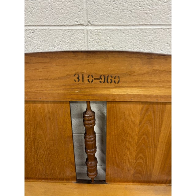 Vintage King Size Oak Panel and Spindle Headboard For Sale In Kansas City - Image 6 of 8
