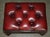 Antique Deep Buttoned Oxblood Leather and Hardwood Ottoman For Sale - Image 4 of 11