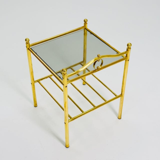 Mid-Century Modern Hollywood Regency Brass Side Table by Messing, 1980s For Sale - Image 9 of 11