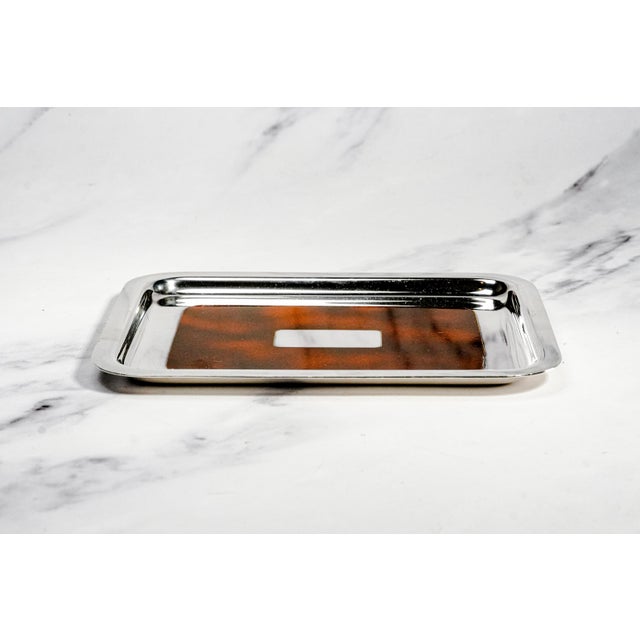 Metal Vintage French Silverplate Dresser Tray Vanity Catchall Home Decor For Sale - Image 7 of 9