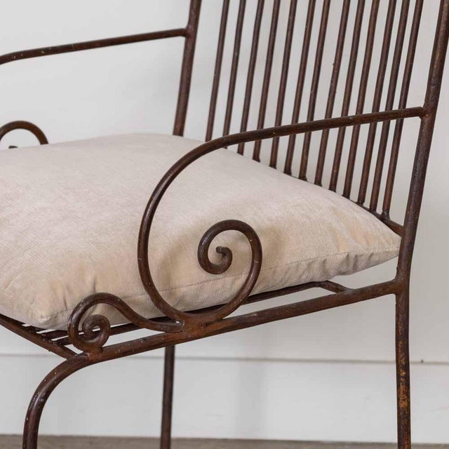 1940s French Wrought Iron Scroll Side Chair For Sale - Image 12 of 14