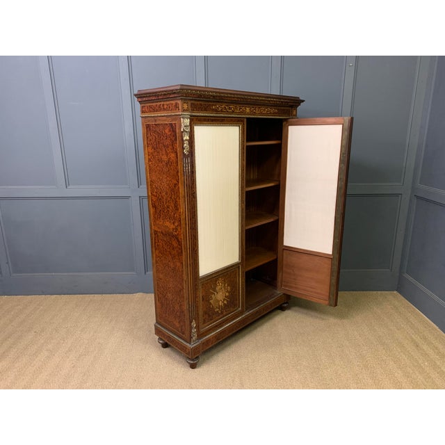 Antique French Inlaid Mahogany and Amboyna Bookcase, 1880 For Sale - Image 10 of 18