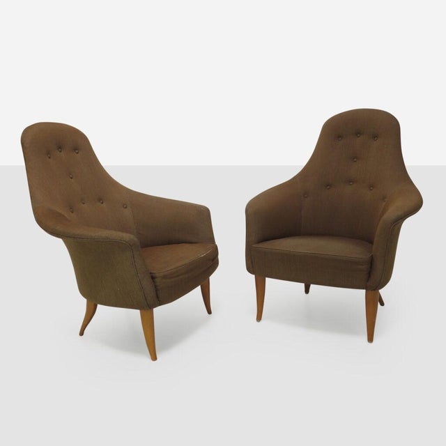 1950s Pair of Lounge Chairs by Kerstin Horlin-Holmquist For Sale - Image 5 of 5