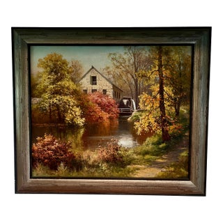 Autumn Landscape Oil on Canvas by Robert Wood For Sale