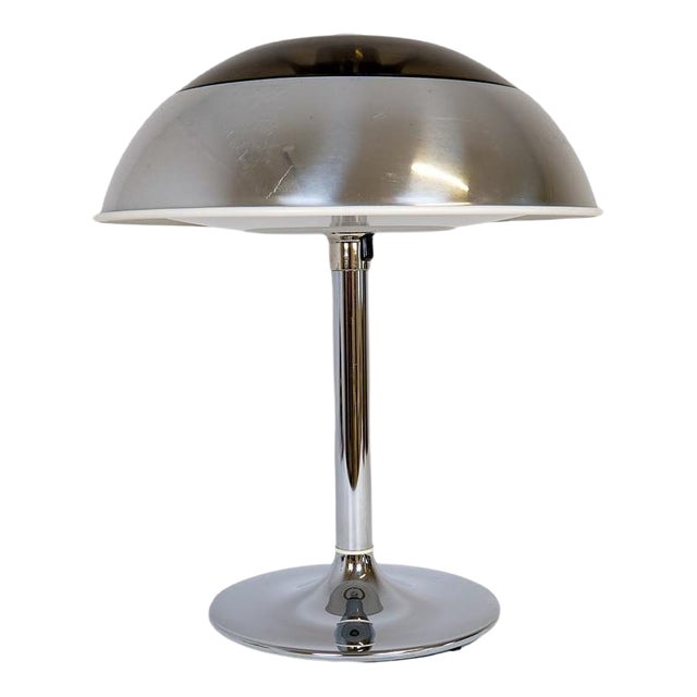 Large Space Age Chrome Table Lamp from Fagerhults, Sweden, 1970s For Sale