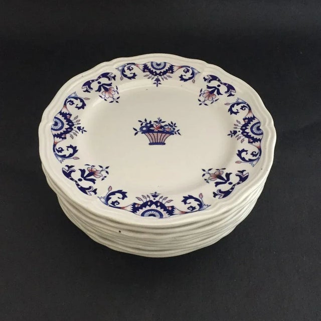 Farmhouse Vintage Hand Painted French Salad Plates - Set of 9 For Sale - Image 3 of 5