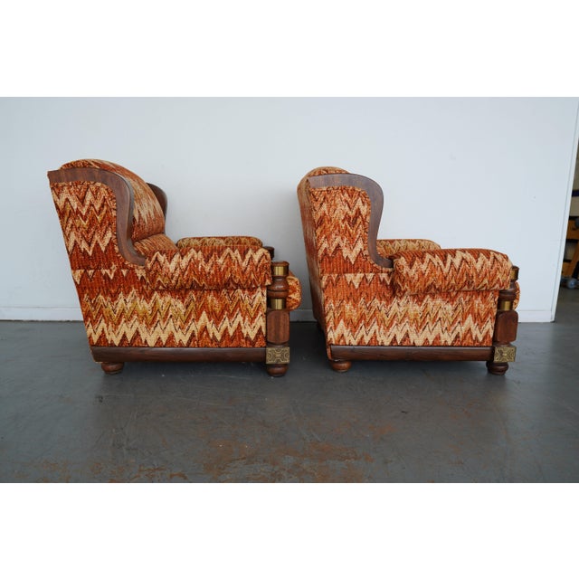 Mid-Century Modern Vintage Riverside Upholstery Lounge Chairs & Ottomans - 4 Pieces For Sale - Image 3 of 12