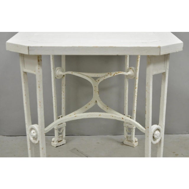 Antique Gothic Renaissance Wrought Iron Stretcher Base Potting Side Table (B) For Sale - Image 4 of 17