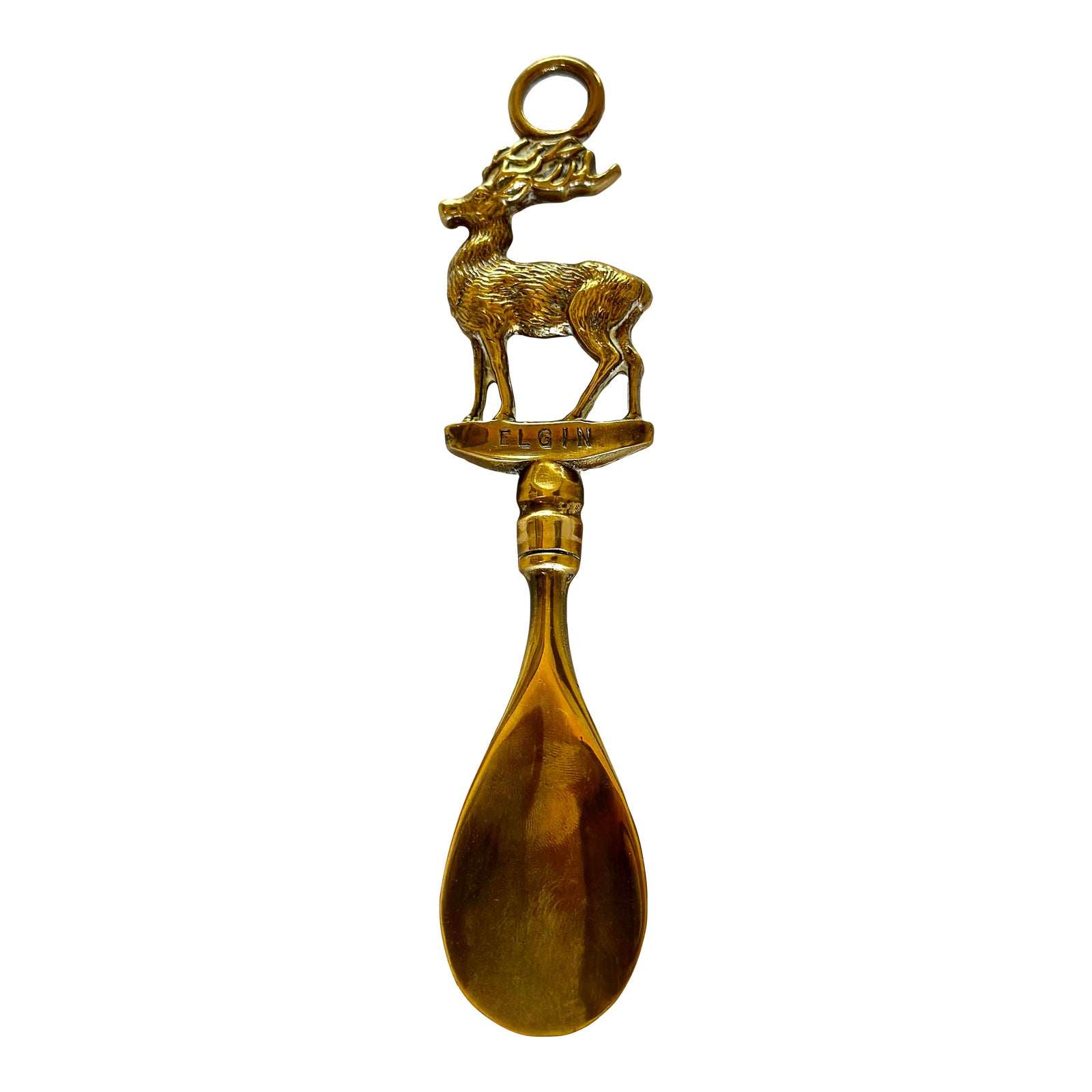 Vintage English Brass Shoe Spoon | Chairish