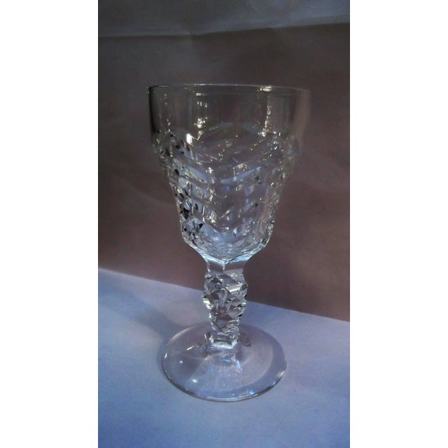 Glass 1950's Vintage Hand-Cut Small Wine Glasses- Set of 12 For Sale - Image 7 of 11