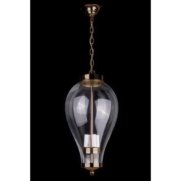 Ballo- Balloon shaped fixture, Italian blown glass, and brass hardware