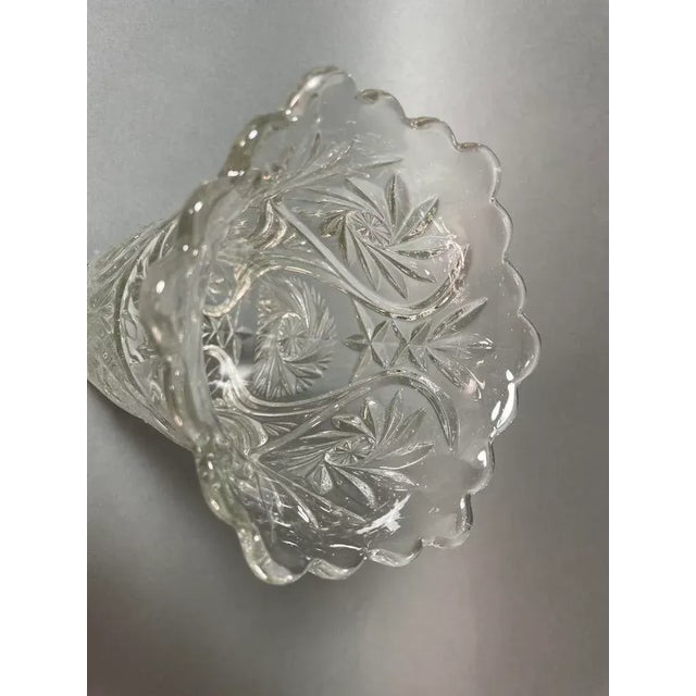 Vintage Brilliant luxurious cut glass vessel decorated throughout with geometric and starburst pattern Mid Century Modern...