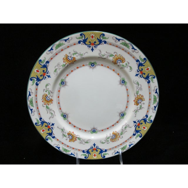 19th Century 19th Century Traditional Coalport England Ad 1750 Bright Colorful Floral 10 3/4" Dinner Plate - Set of 6 For Sale - Image 5 of 6