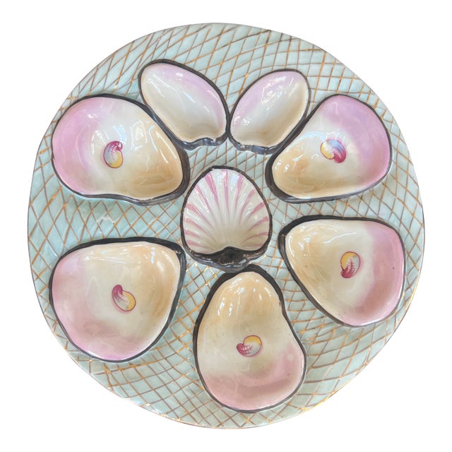 Antique German Carl Tielsch Porcelain Oyster Plate For Sale