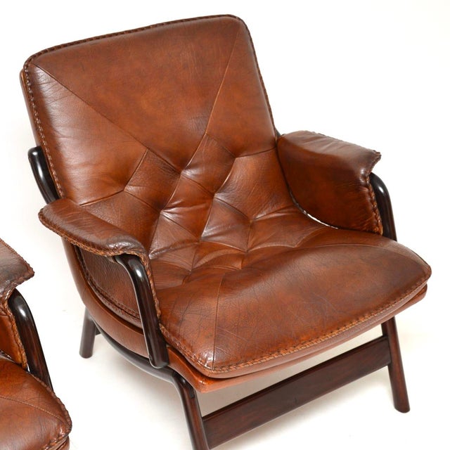 Vintage Danish Leather Armchairs, 1970s, Set of 2 For Sale - Image 10 of 17