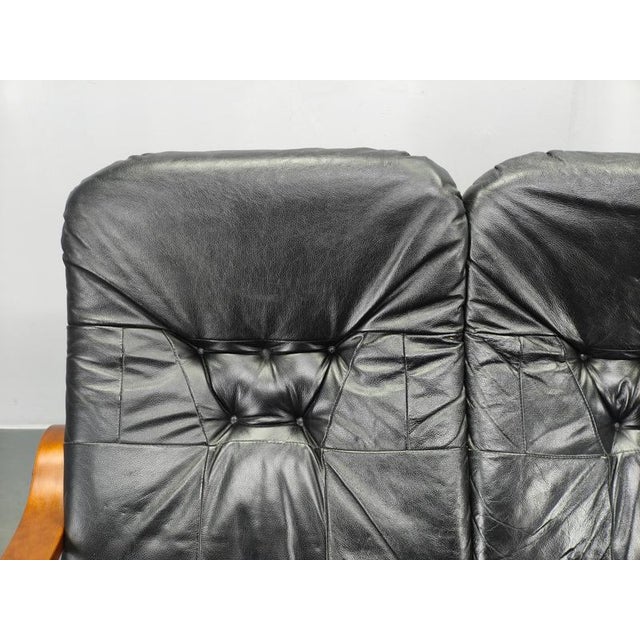 1970s Scandinavian Leather Sofa in the style of Alvar Aalto, 1970s For Sale - Image 5 of 14