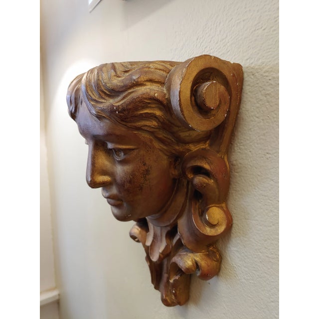 Art Nouveau Arte Nouveau Femme Plaster Corbel Wall Hanging For Sale - Image 3 of 6