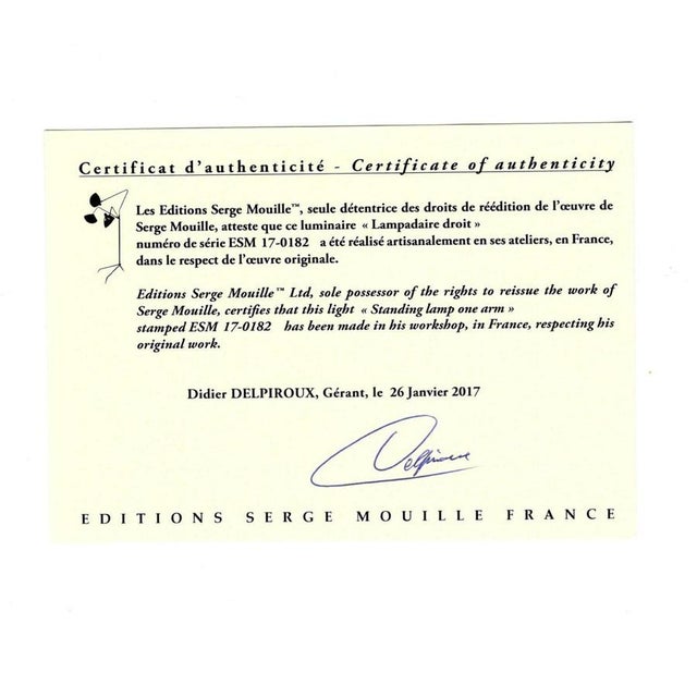 Black Modern White Two Rotating Straight-Curved Arms Wall Lamp by Serge Mouille For Sale - Image 8 of 9