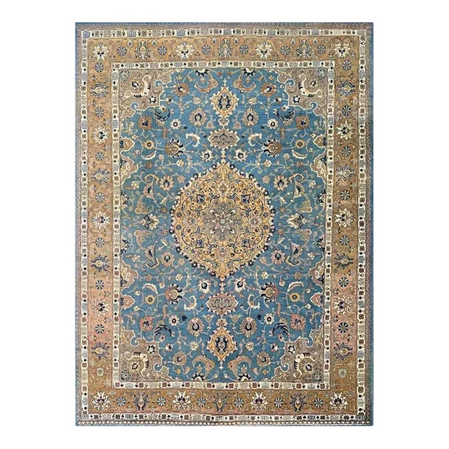 1950s Vintage Persian Tabriz Area Rug 9’3″ X 12’7″ For Sale