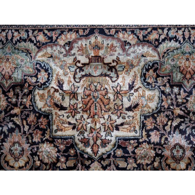 Silk Kashmiri Rug on Cotton Wrap For Sale - Image 6 of 11