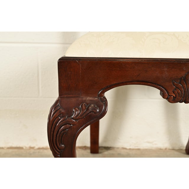 Brown Drexel Heritage Chippendale Carved Mahogany Side Chairs or Dining Chairs, Pair For Sale - Image 8 of 14