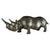 Sculpture Materials Rhino Sculpture in Platinum Toned Metallic Finish, 1980s For Sale - Image 7 of 7