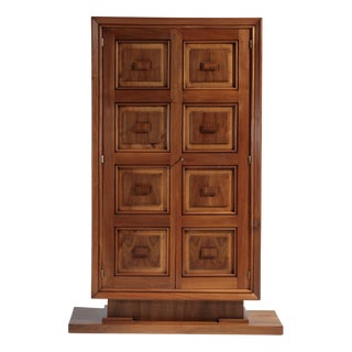 Art Deco French Walnut Bar Cabinet, 1930 For Sale