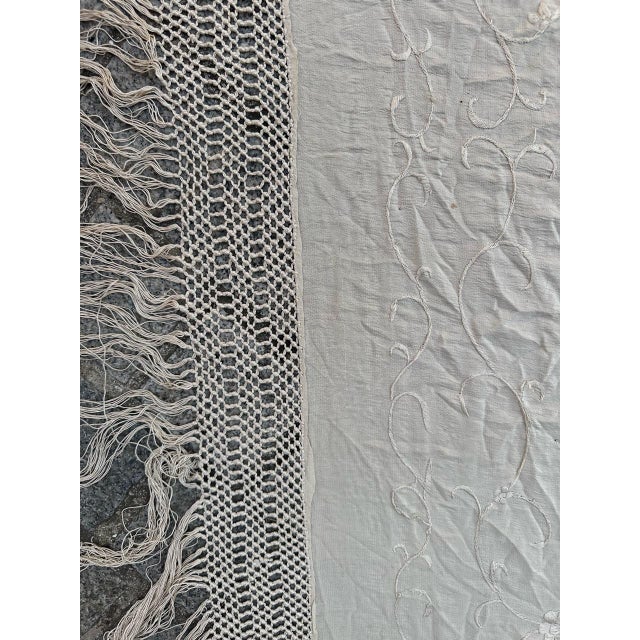 Manila Piano Shawl with Floral Chinese Embroidery, 1920s For Sale - Image 9 of 14