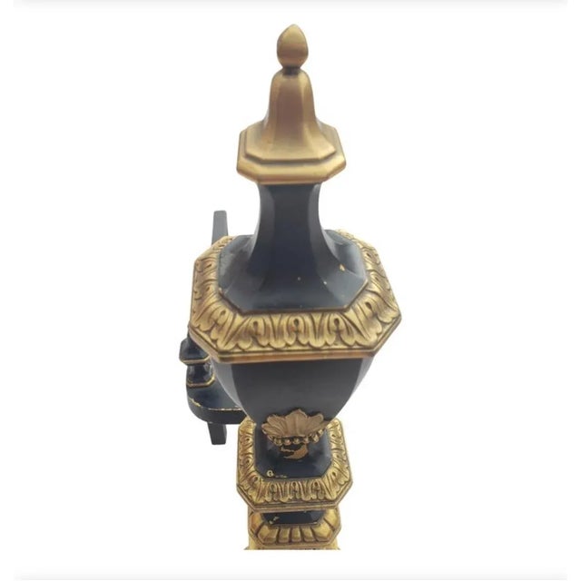 1900 - 1909 1908 Signed Wm. H. Jackson Gilt Bronze Ornate Andirons , a Pair For Sale - Image 5 of 11