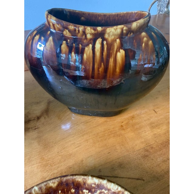 7 Pieces of Mid 19th Century Bennington Brown/Yellow Glaze Spongeware For Sale In Dallas - Image 6 of 12