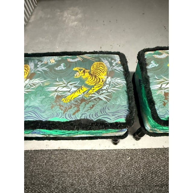 Gucci Pair of Gucci Tiger Jacquard Stools For Sale - Image 4 of 11