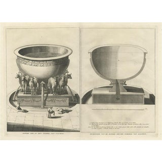 The Brazen Sea in Solomons Temple and a Cross Section of the Brazen Sea, 1725, Paper For Sale