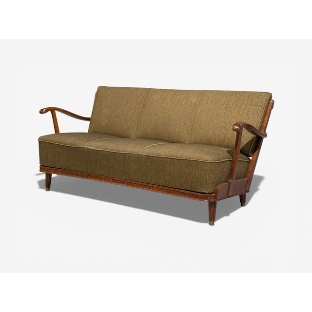 Svante Skogh, Sofa, Beech, Fabric, Sweden, 1940s For Sale - Image 4 of 12
