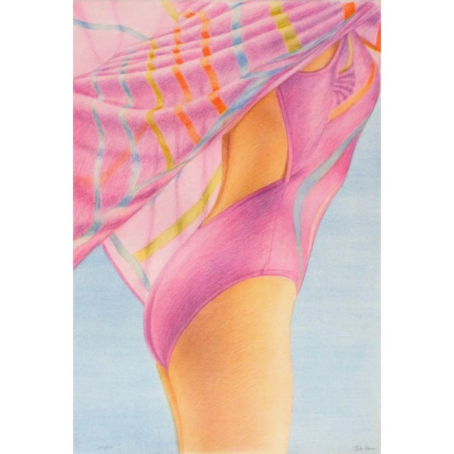 1992 John Kacere Purple Swimmer Lithograph For Sale