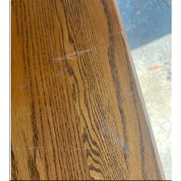 Bronze Solid Oak Dining Table With Hidden Leaves For Sale - Image 8 of 9