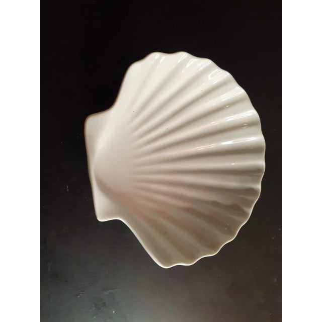 Contemporary Dansk Portugal White Ceramic 6" Shell Shaped Trinket Holder For Sale - Image 3 of 9