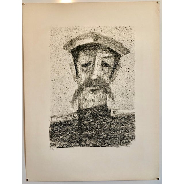 Anatoli Lvovich Kaplan, Vintage Russian Ukrainian Shtetl Scene Judaica Lithograph Jewish Portrait, 1957-1961 For Sale In Miami - Image 6 of 6