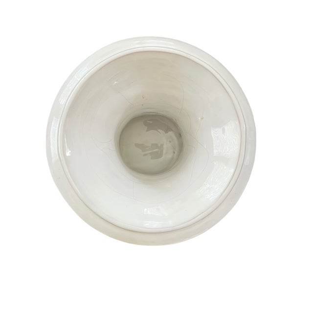 Ceramic Mid-20th Century Italian Neoclassical White Glazed Ceramic Urn, 10.5" For Sale - Image 7 of 11